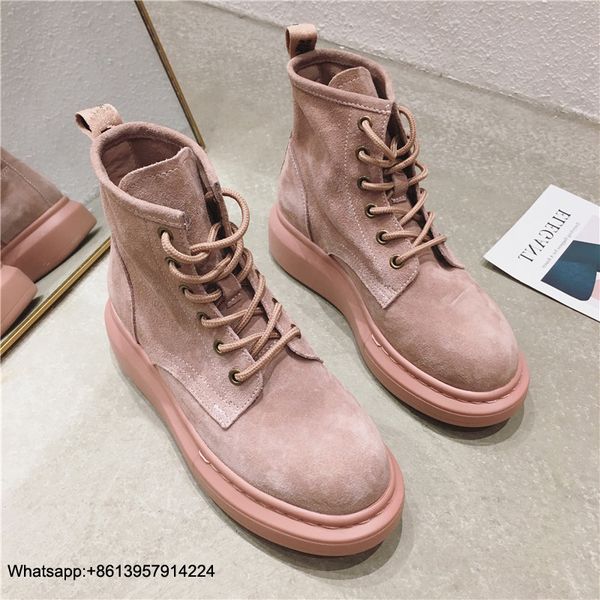 

boots winter botas women mujer black chaussures femme round toe female shoes med heels pink buty damskie ladies ankle boots