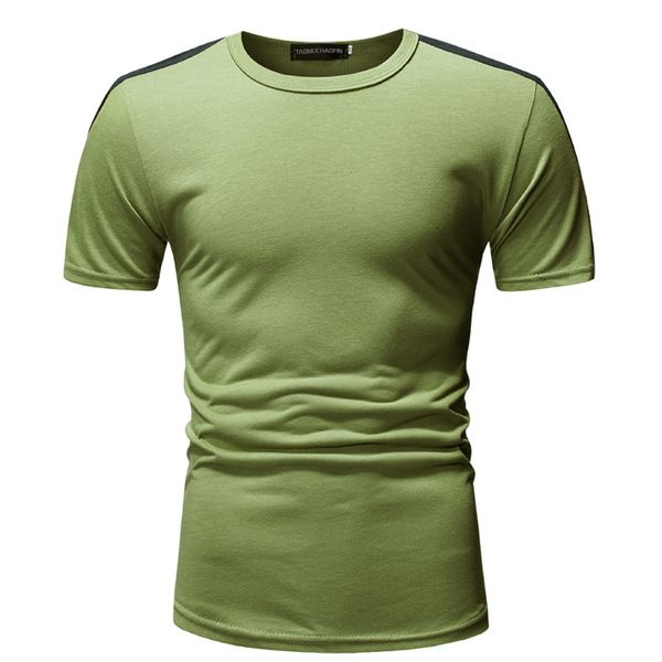 

mens t shirt gyms fitness printed t-shirt fashion men's summer slim fit patchwork o-neck short sleeve t-shirt blouse z0409, White;black