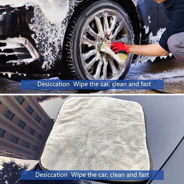 

1pc 45cmx38cm microfiber super thick plush car cleaning drying cloths towel polish