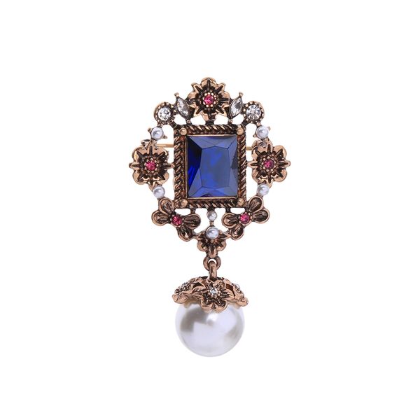 

joolim antique flower pearl brooch pin, Gray