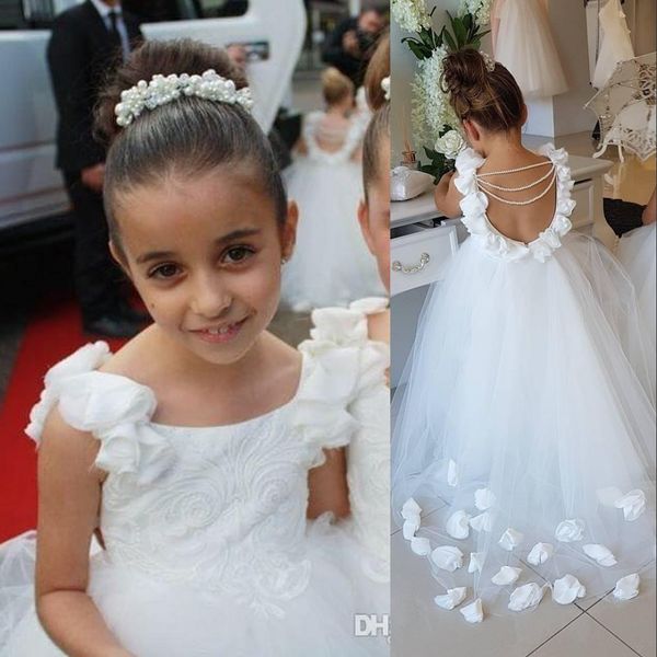 Neue billige Prinzessin Arabische Blumenmädchen Kleider für Hochzeit