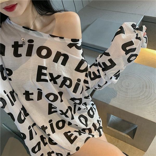 

sunny trend 2020 sunscreen summer long loose coat t-shirt coat long sleeve t-shirt women's new, White