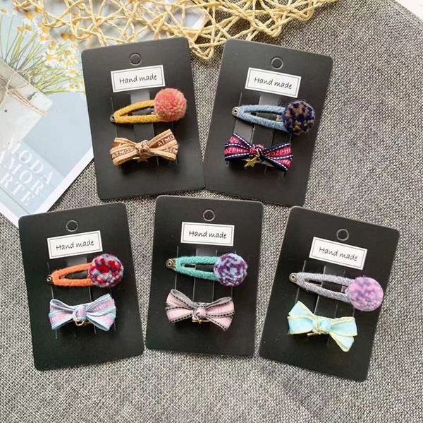 

european and american baby head accessories foreign trade childrens wool new style set hair accessories hairpin side clip girl girls hair ac, Slivery;white