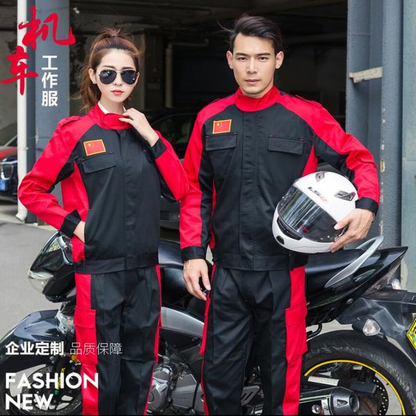 

s-4xl spring and autumn long-sleeved auto repair service overalls men car beauty repair car wash tooling factory clothing, Black