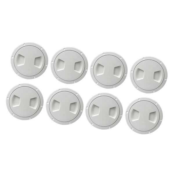

8pcs marine boat rv white 5 inch access hatch cover twist out deck plate screws