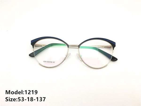 

factory wholesale metal optical frames fashion eyeglasses for men women eyewear half frame metal&acetate 1219, Silver