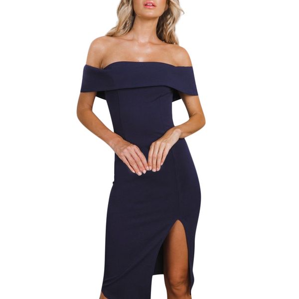 

2019 fashion dress female women summer casual off shoulder sleeveless knee length party dress sundress elbise robe femme vestido, Black;gray
