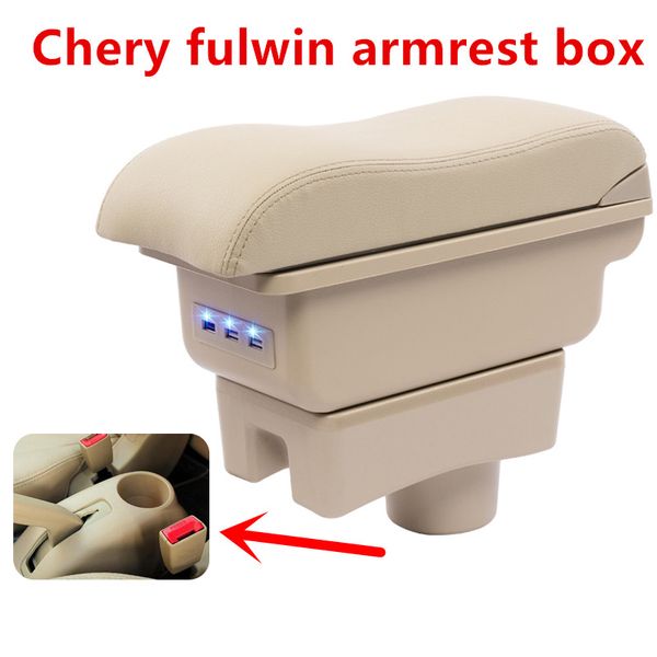 

car armrest central store content storage box with cup holder ashtray accessories for chery a13 very celer fulwin 2 2008-2012