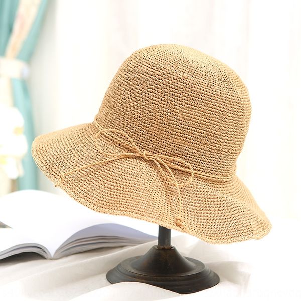 

female summer straw beach beach travel handmade crochet large eaves foldable sun straw hat hat hat, Blue;gray