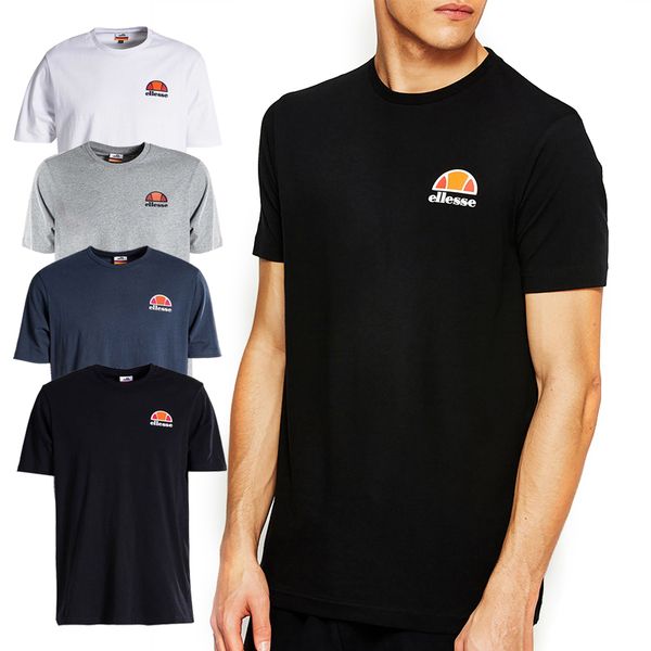 

Ellesse Brand Mens Designer T Shirts 100% Cotton Black White Grey Navy Mens Sports Men T-Shirt Breathable Summer Short Sleeve S-XXXL