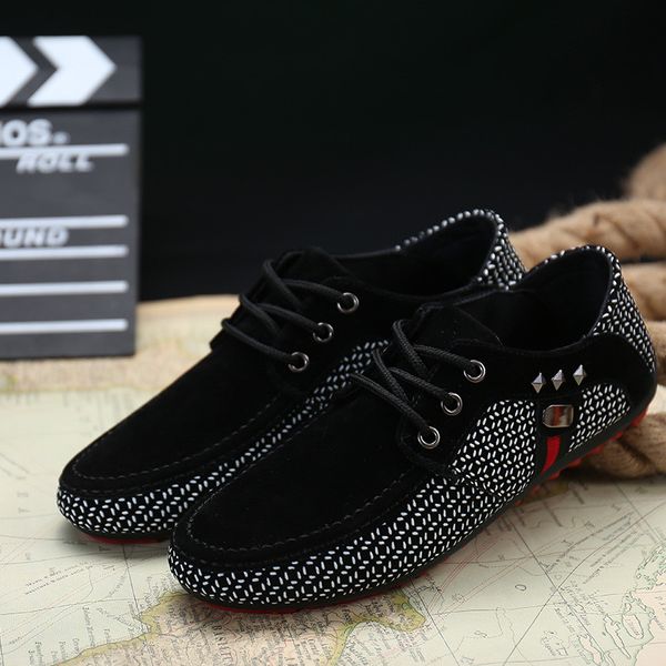 

men casual shoes spring autumn 2019 lace-up style light sneakers breathable men shoes loafers trend driving new, Black