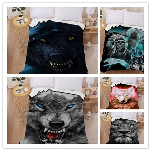 

3d animal printed blanket gothic microfiber blanket home textile for travel and gift