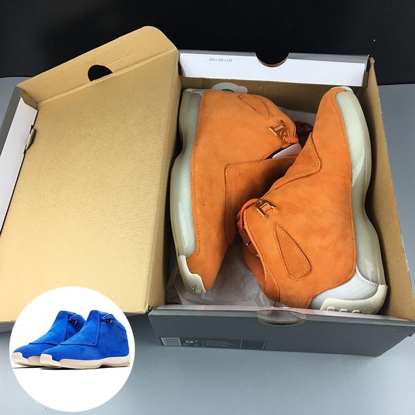 

mens basketball shoes 18 orange suede 18s jumpman toro sport royal-white cool grey white red sneakers athletic trainers size 7-13