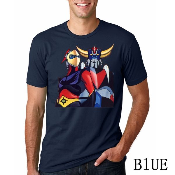 

t shirt men funny tshirt goldorak grendizer ufo robot graphic t-shirt, White;black