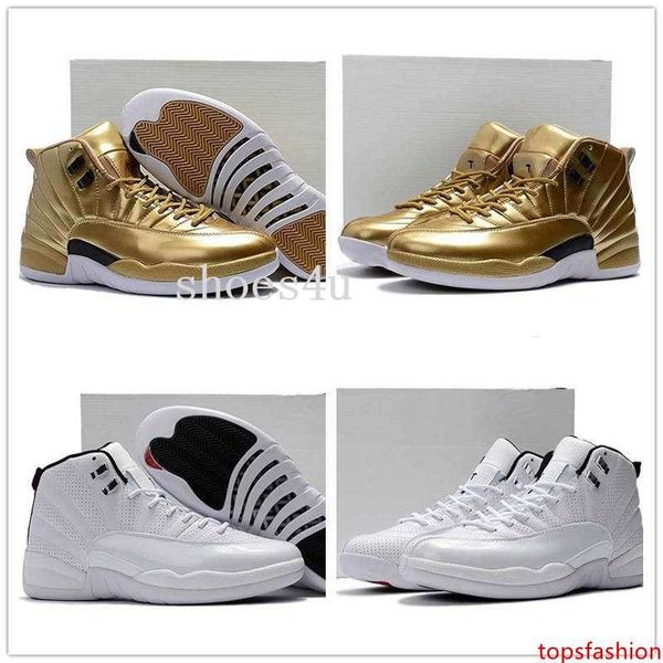 

with ) drop shipping new 12 mens basketball shoes sneakers 12s pinnacle metallic gold/sunrise for men 40-47