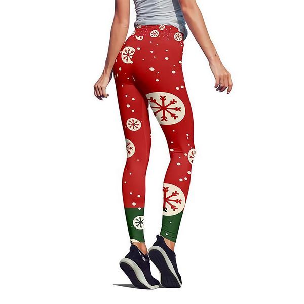 

new style christmas printing leggingselastic high waist legging breathable merry christmas pants, Black;white