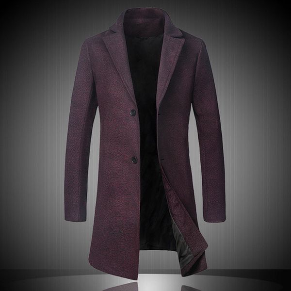 

mens lapel collar office work trench coat button casual overcoat outwear jacket, Black;brown