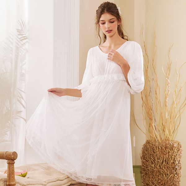 

wasteheart женщины моды белый розовый синий sexy sleepwear nightdress lace ночное sleepshirts luxury nightgown суд платье суд, Black;red