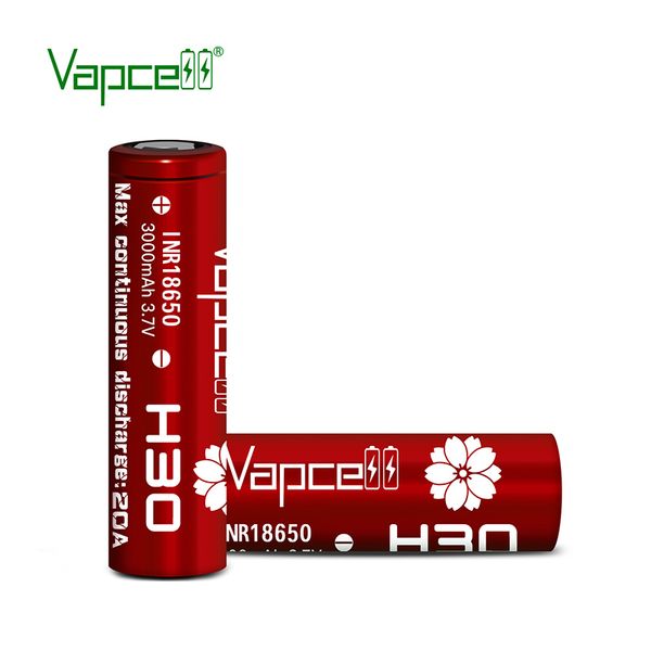 

vapcell 18650 3000mah 20a rewrap h30 / hd2l 3.7v rechargeable li-ion battery for ecig and flashlight red