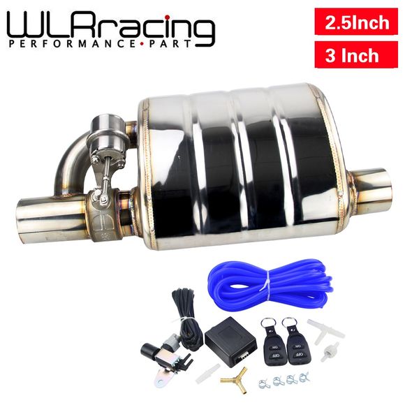 

stainless steel 2.5" / 3" in/out tip on single exhaust muffler dump valve exhaust cutout with wireless remote controller set