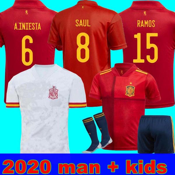 

евро 2020 испания джерси дома футбол майка пако алькасер асенсио мората иско иньеста саул взрослый мужчина и дети комплект спортивная футбол, Black;yellow