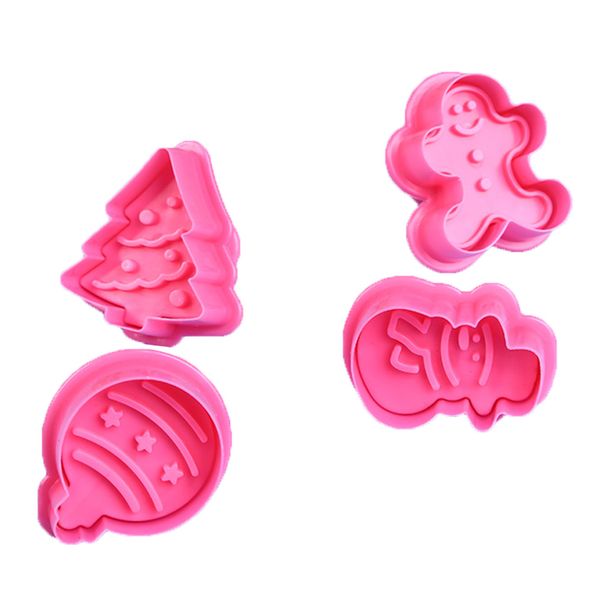 

4pcs food grade abs christmas style spring cutting mold cookie moulds set cake cutters baking tools