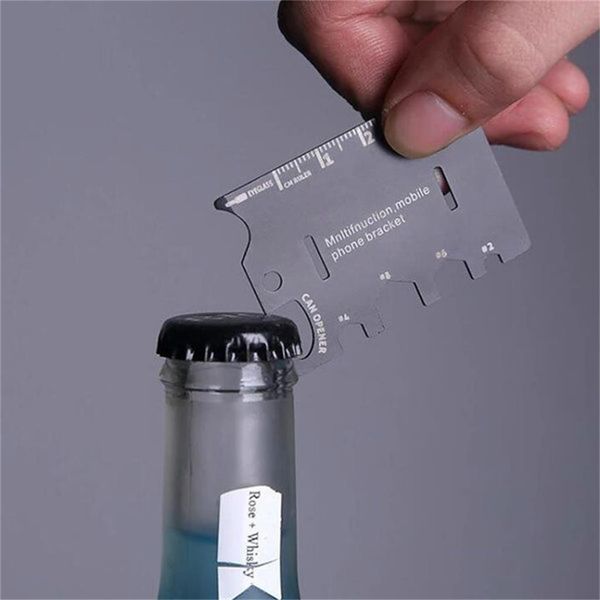 

3 in 1 portable multifunctional folding phone bracket bottle opener edc mini card knife tighten screws tool kits #10