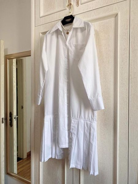 

2020 spring casual women long sleeve loose pleated dress female white oversize dresses ddxgz2v 3.25, Black;gray