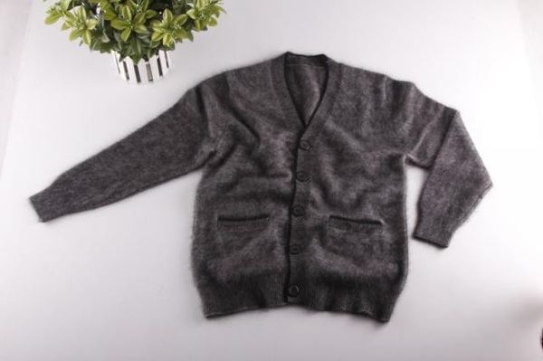 

mink cashmere sweater men cardigan sweater coat s662, White;black