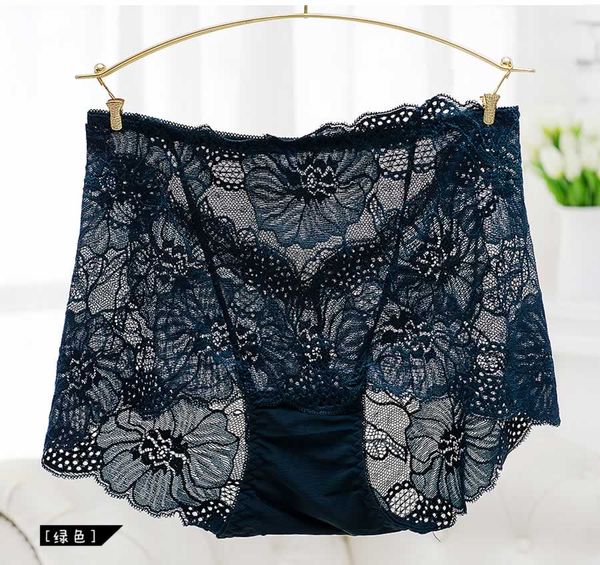 

fashion women's lace panties ladies high waist monet plus size briefs wholease, Black;pink
