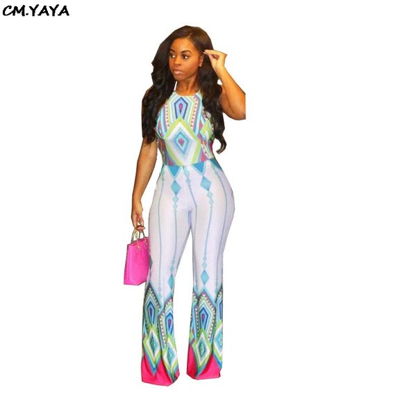 2019 2019 New Summer Bohemian Print Sleeveless Halter Open Back Wide Leg Jumpsuit Sexy Beach Club Romper Playsuit Outfit G5027 From Yuhuicuo 3096