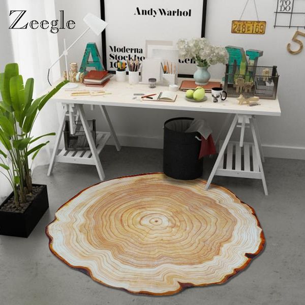 Zeegle Office Chair Floor Mat Children Bedroom Rugs Yoga Mats Doormat Wood Printed Round Carpets For Living Room Kids Dalton Mowhawk