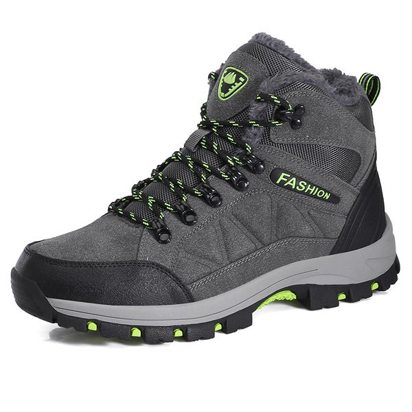 

new men hiking shoes winter outdoor shoes hunting boots women high trekking couple hiking with plush size 35-46