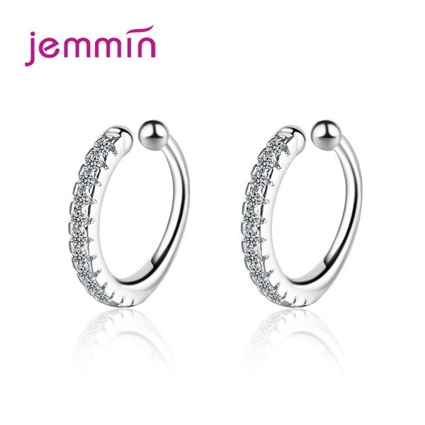 

simple s90 round circle sparkling crystal earless hole fashion ear clips earrings for women female jewelry lover gifts, Silver