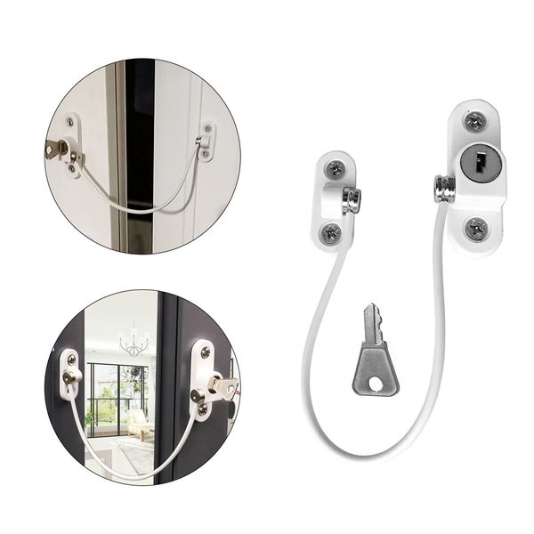 

1pc child safety locks window door cable ventilator kid lock baby security locking keyed opening restrictor for baby protection
