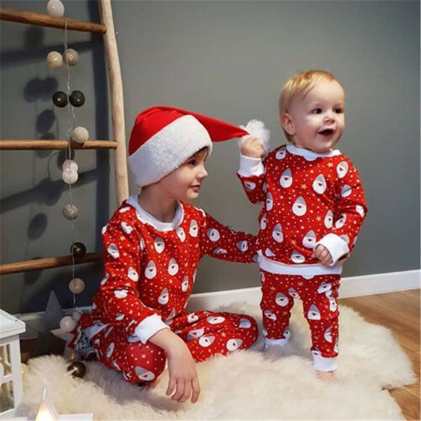 

2019 christmas infant boy girl warm clothes t-shirt leggings pants xmas outfit 6m-5y, White