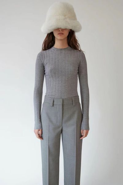 

18fw new acne knitted sweater women lady's girls casual jumper sweatshirt sweaters streetwear ac pullovers outdoor hood, White;black