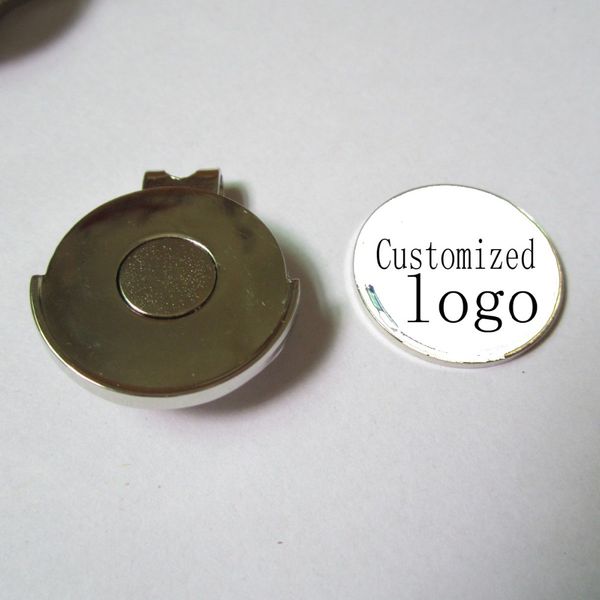 

100pcs/lot metal golf hat clip with customized logo removable magnet ball marker