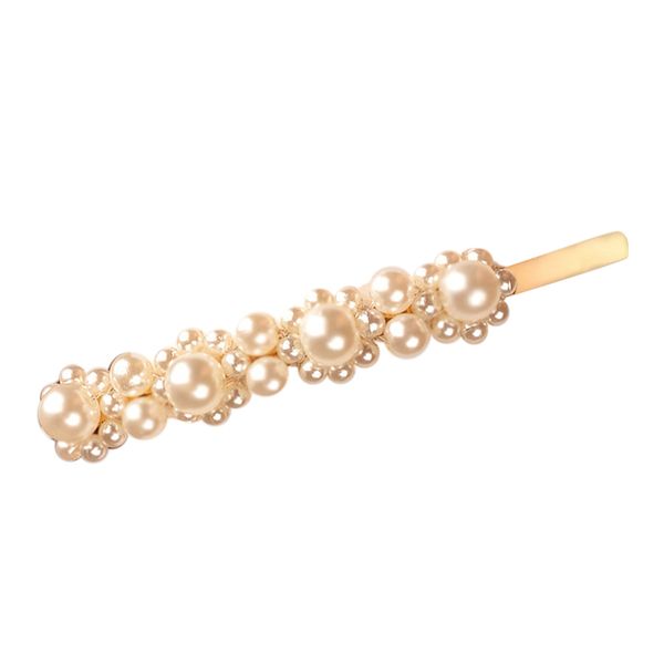 

women pearl barrettes hair clips, pearls hair accessories, fashion big and small snap hair pin, cute styling gifts for girls, Brown