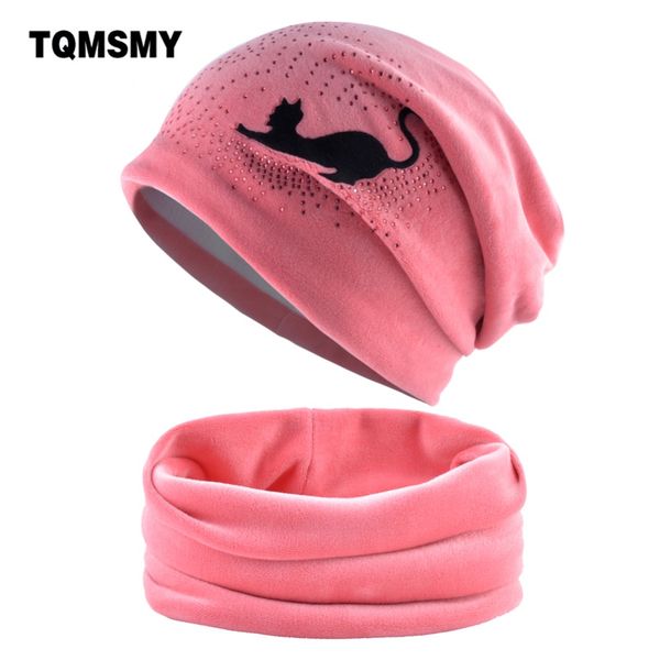 

зима hat шарф наборы шапочки женские трикотажные из шерсти skullies hip hop крышка rhinestone кошки gorros плюс бархатные теплые головные уб, Blue;gray