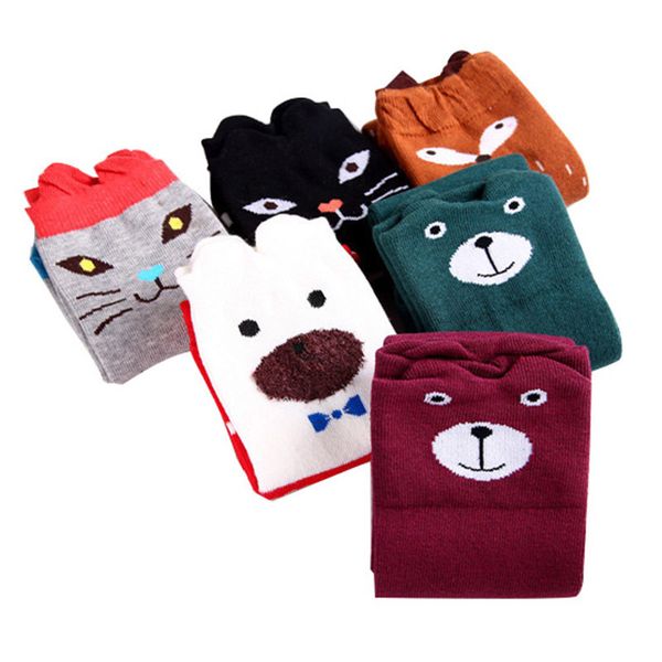 Acheter Dessin Animé Mignon Enfants Chaussette Imprimer Coton Coton Bébé Enfant Chaussette Genou Haut Long Renard Chaussettes Pour Toddler Fille