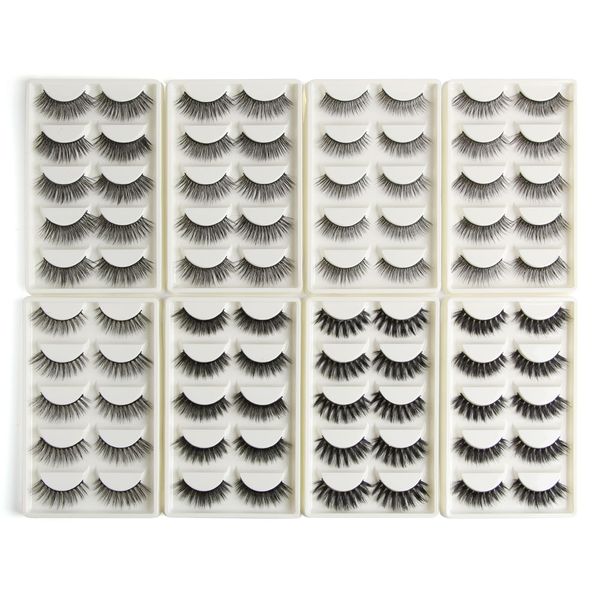 

magefy 50 pairs mink eyelashes wholesale 3d natural thick fake eyelashes multilayer 3d mink lashes makeup faux cils