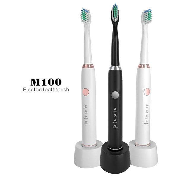 

sarmocare m100 wireless rechargeable with 4 brush heads ultrasonic electric toothbrush ipx7 waterproof whitening teeth brush