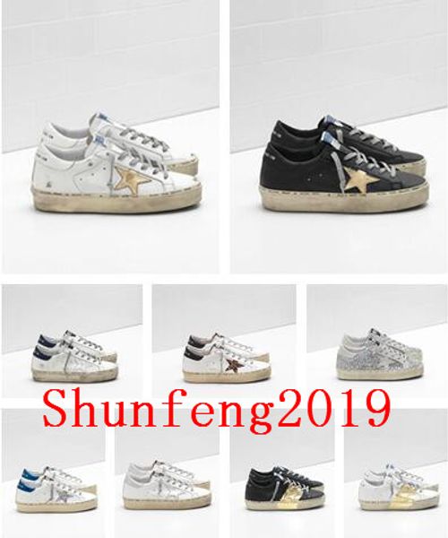 

italy brand multicolor heel golden superstar db designer sneakers men/women casual shoes hi star shoes size us5-11, Black