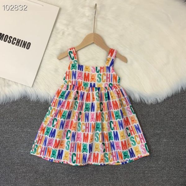 

Розничная 2020 Девочки напечатанных моды платья детские рукавов Singlet платье весна лето дети Прекрасные одежды