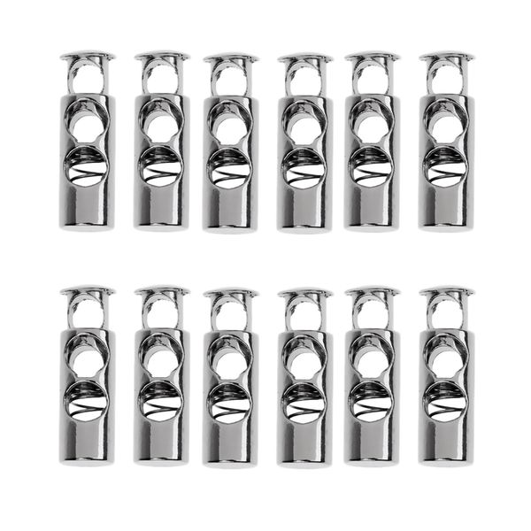 

12pcs metal stwo hole toggle fastener cord lock for drawstrings, Black