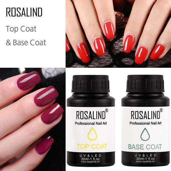 

rosalind 15ml & 30ml base & coat gel nail polish semi permanent rubber gel varnish set for manicure soak off nail art primer