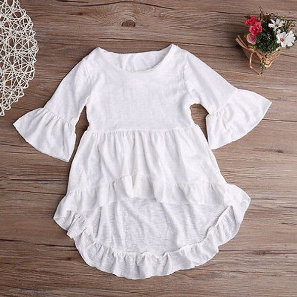 

1pcs Kids Baby Girls pretty elegant Princess White Outfits Top Dress Clothes