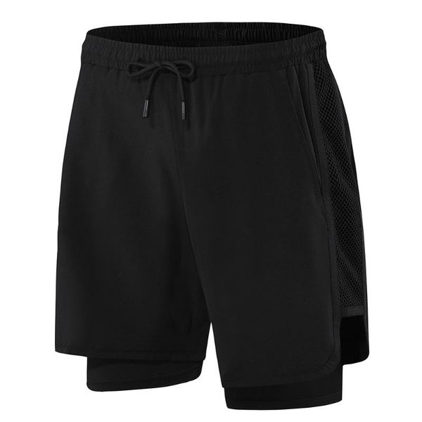 

2020 new gym running sport shorts men fitness dry fit short pants male tennis basketball football training shorts, Black;blue