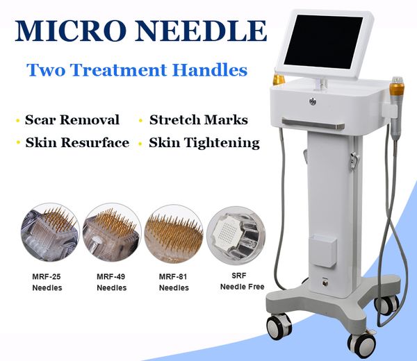 2 em 1 fracionário RF Microneedle Rugas Tratamento Micro Needling Estômago Estômago Aperto Face Face Máquinas de levantamento